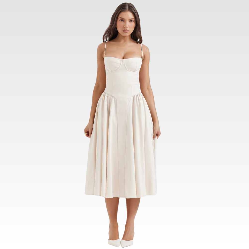 Sculpted Midi Dress Open Back