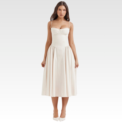 Sculpted Midi Dress Open Back