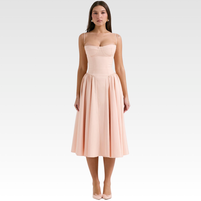 Sculpted Midi Dress Open Back