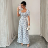 Floral Puff Sleeve Wide Leg Jumpsuit