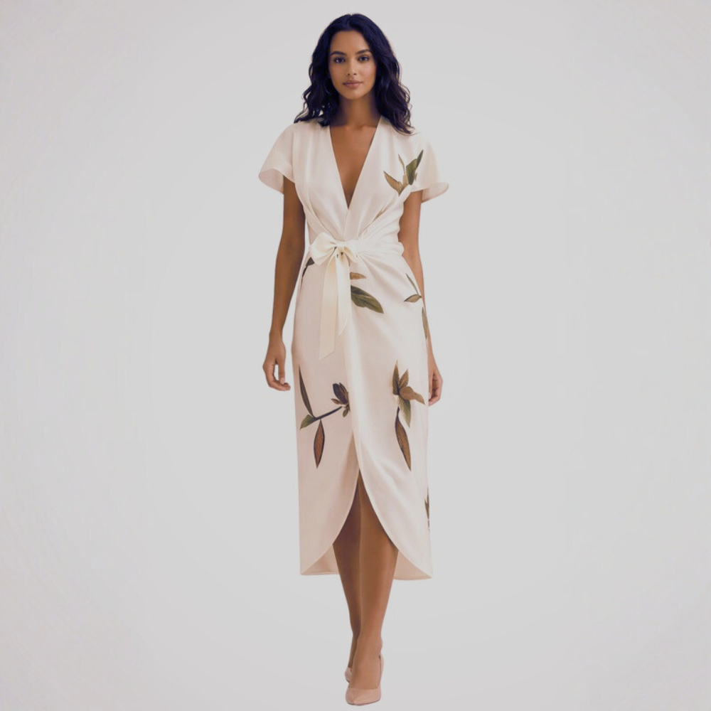Floral Midi Wrap Dress