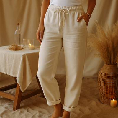 Relaxed Drawstring Summer Trousers