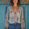 Bohemian V Neck Summer Blouse