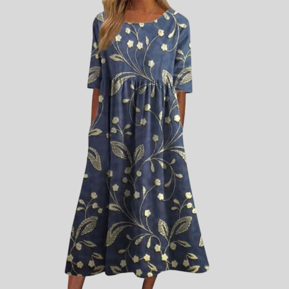 Graceful Flowy Embroidered Dress