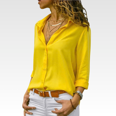 Airy Chiffon Blouse V Neck