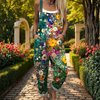 Floral Suspender Casual Jumpsuit Relaxed Garden Style