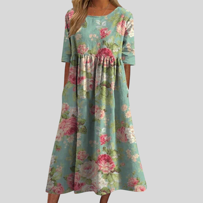 Graceful Flowy Embroidered Dress