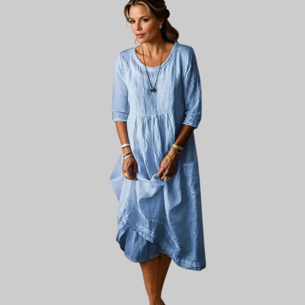 Chic Three Quarter Midi Dress