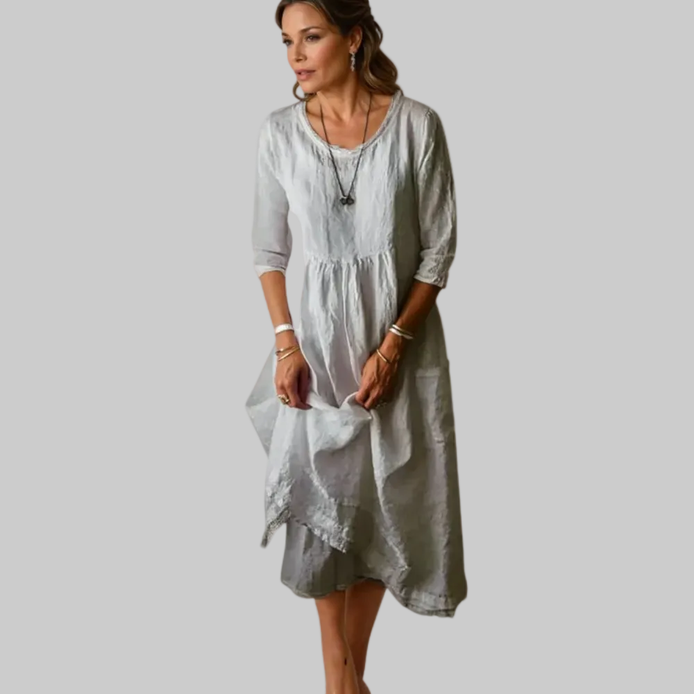 Chic Three Quarter Midi Dress
