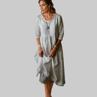 Chic Three Quarter Midi Dress