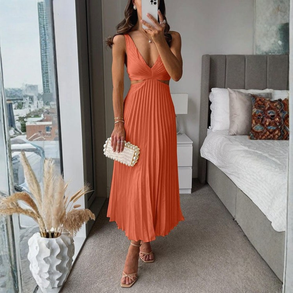Graceful Chiffon Midi Dress