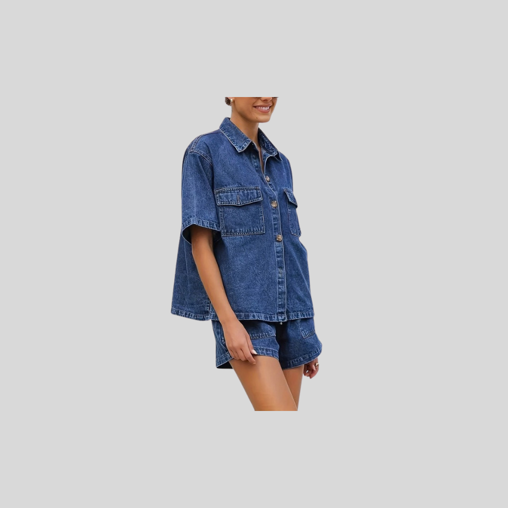 Vintage Denim Two Piece Set
