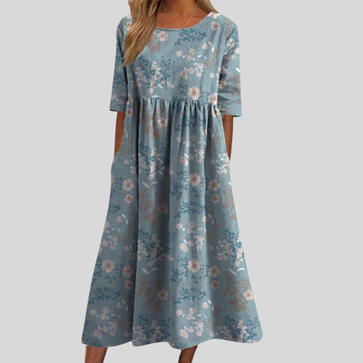 Graceful Flowy Embroidered Dress