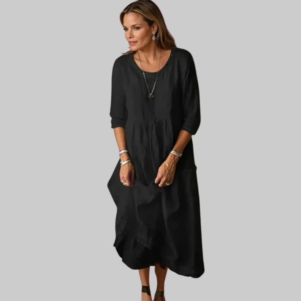 Chic Three Quarter Midi Dress