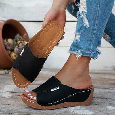 Open Toe Wedge Comfort Slides