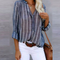 Effortless Striped Blouse V Neck