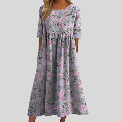 Graceful Flowy Embroidered Dress