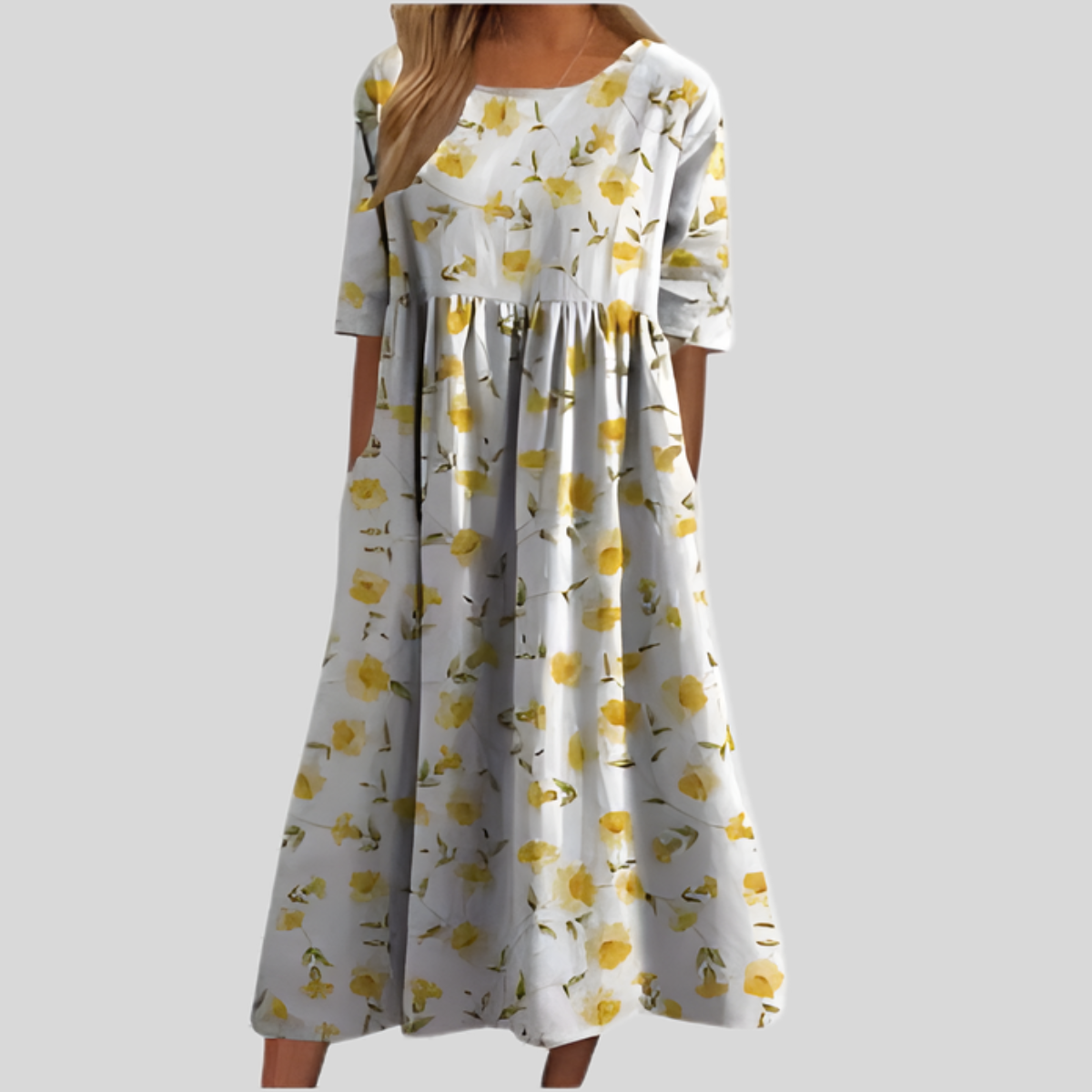 Graceful Flowy Embroidered Dress