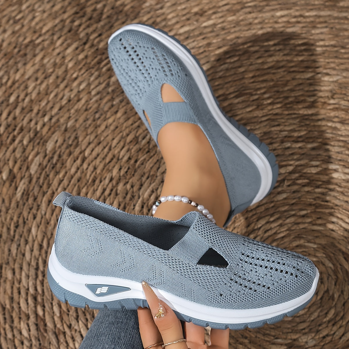 Breathable Knit Slip On Sneakers