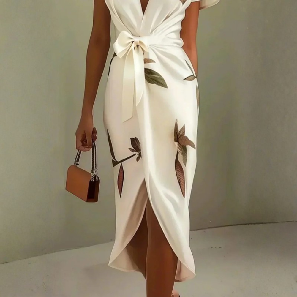 Floral Midi Wrap Dress