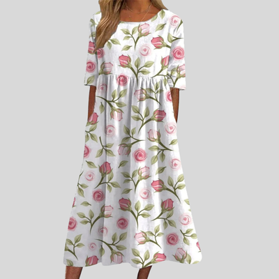 Graceful Flowy Embroidered Dress