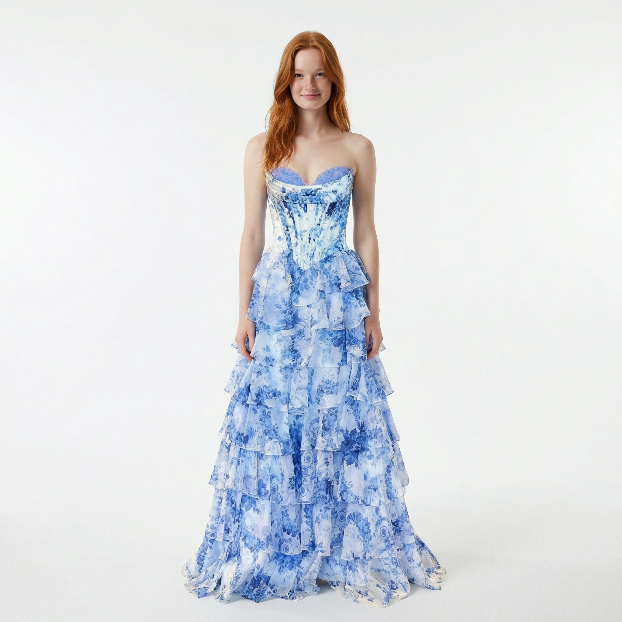 Ruffled Chiffon Prom Dress