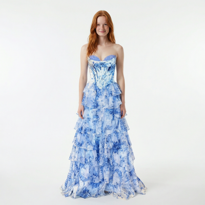 Ruffled Chiffon Prom Dress