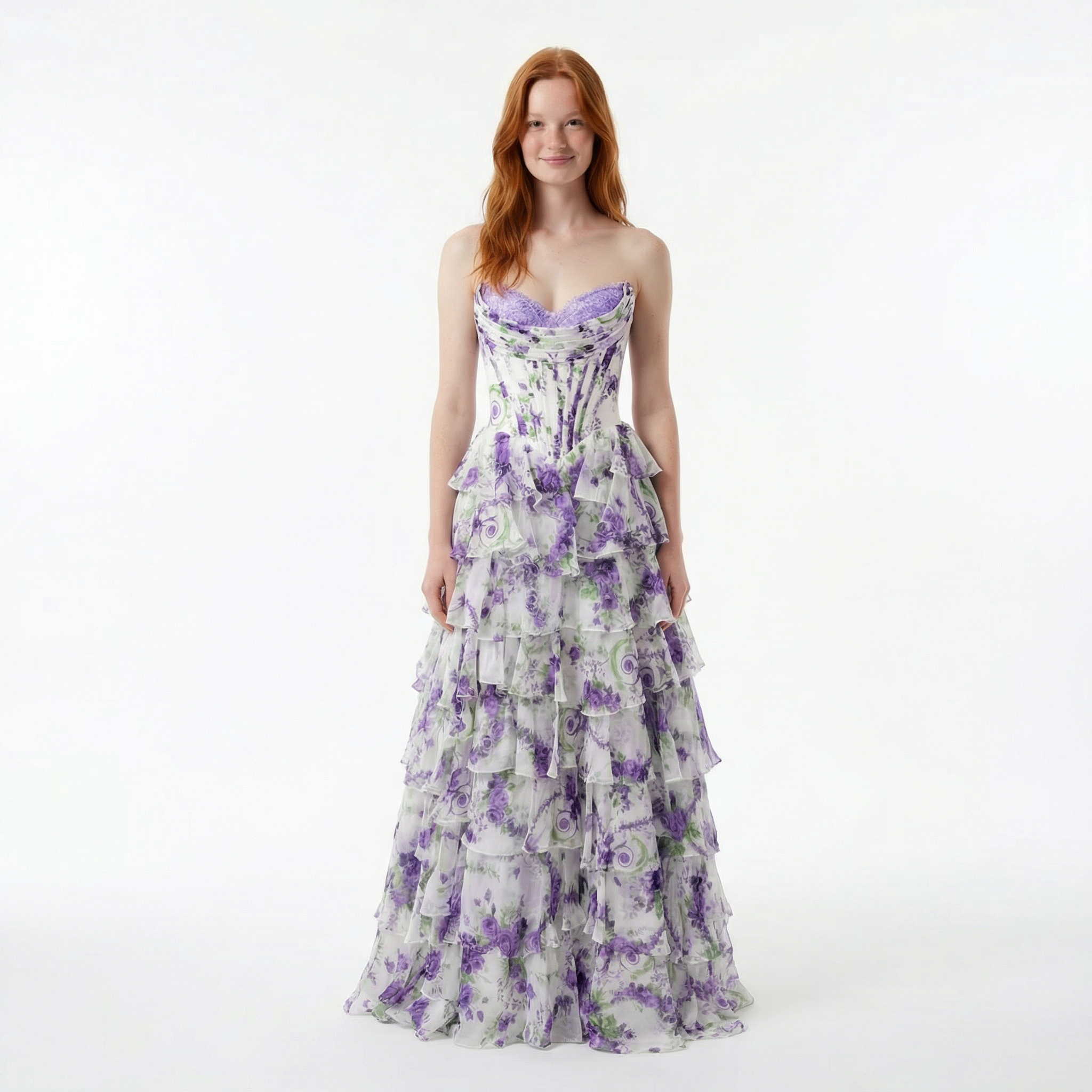 Ruffled Chiffon Prom Dress