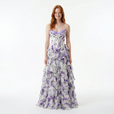 Ruffled Chiffon Prom Dress