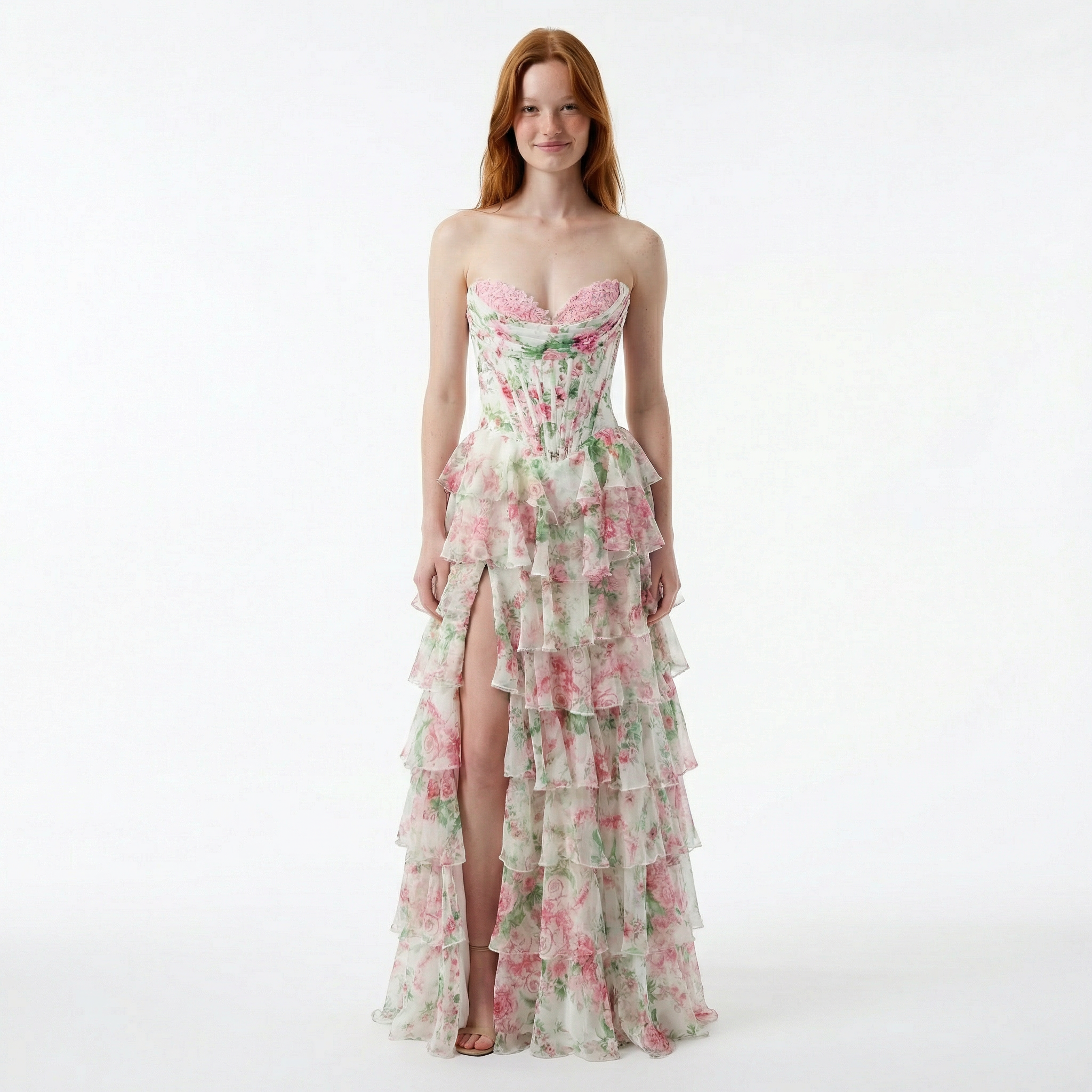 Ruffled Chiffon Prom Dress