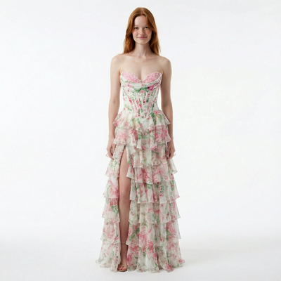 Ruffled Chiffon Prom Dress