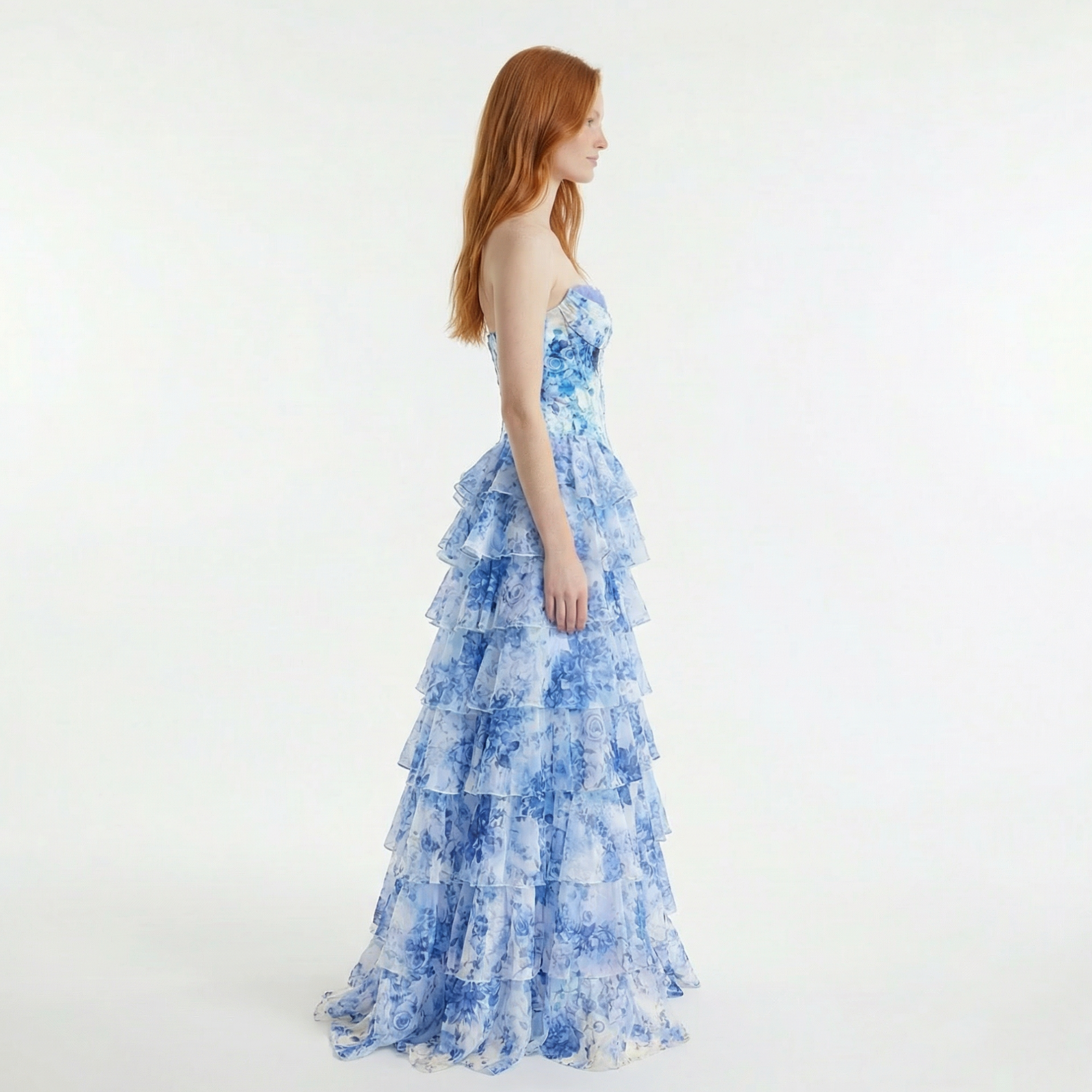Ruffled Chiffon Prom Dress