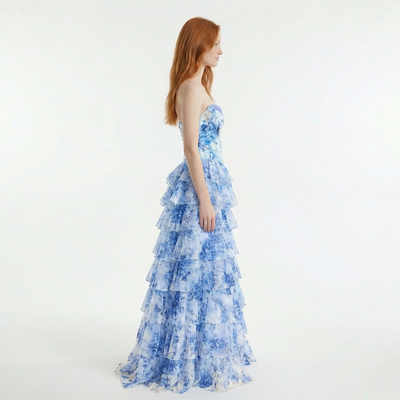 Ruffled Chiffon Prom Dress