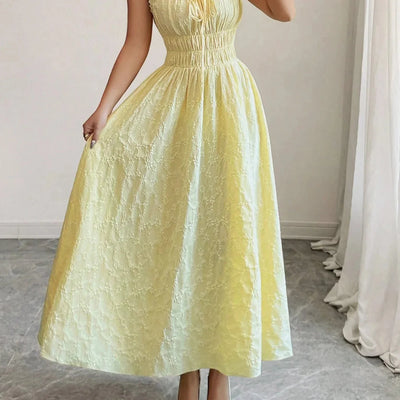 Smocked Midi Dress Summer Dress for Beach Parties