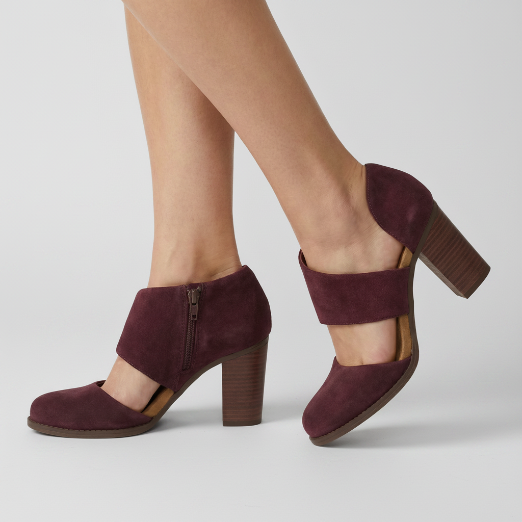 Sleek Leather Wedge Heels