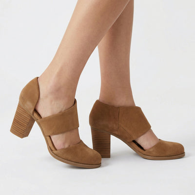 Sleek Leather Wedge Heels