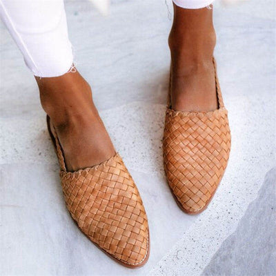 Luxe Leather Woven Buckled Sandals
