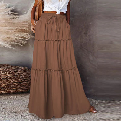 Timeless High Waist Long Skirt with Elegant Movement