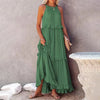 Elegant Ruffle Accent Maxi Dress with Timeless Appeal