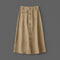 Button Front Midi Skirt with Flattering High Waist Fit