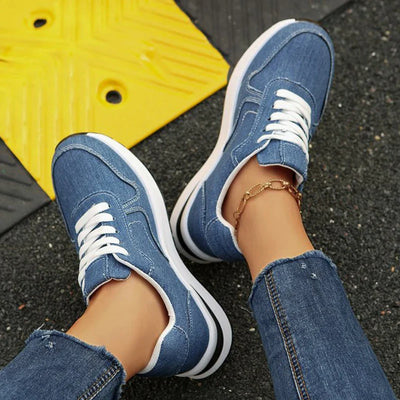 Comfortable Platform Denim Sneakers