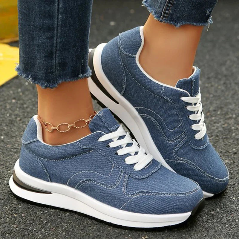 Comfortable Platform Denim Sneakers