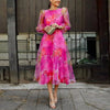 Graceful Chiffon Midi Dress Floral