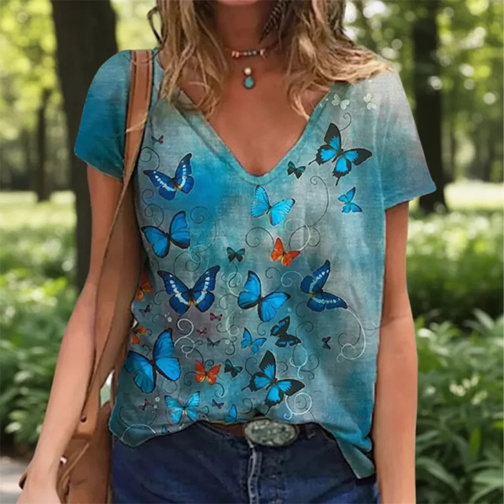 V Neck Casual Summer T Shirts