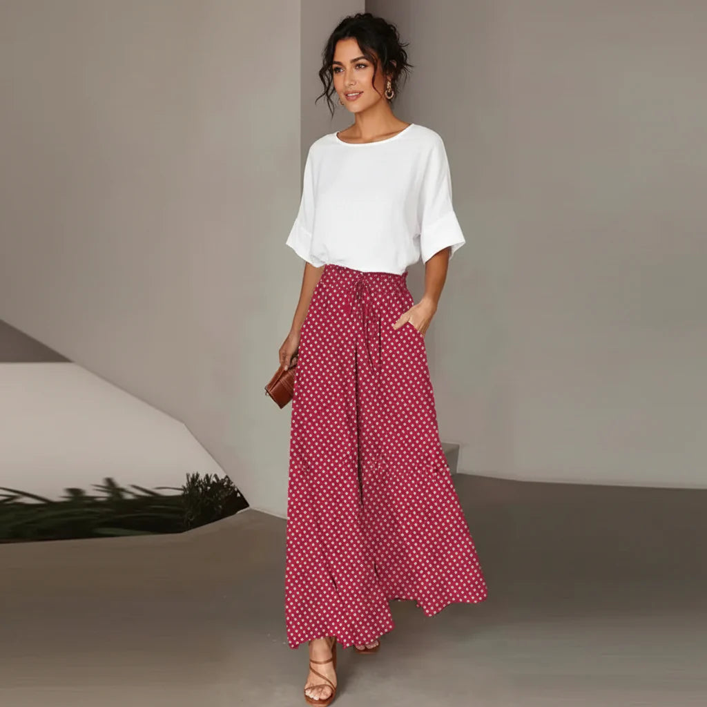 High Street Wide Leg Trousers with Adjustable Waist