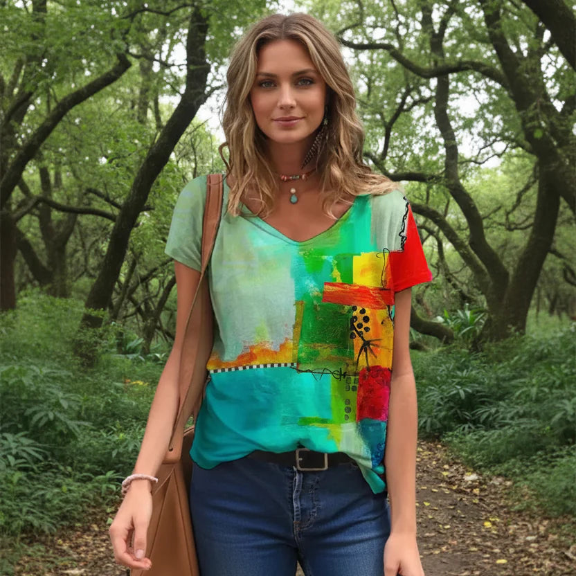 V Neck Casual Summer T Shirts
