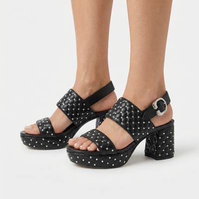 Stone Suede Platform Sandals