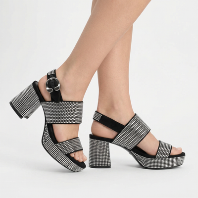 Stone Suede Platform Sandals