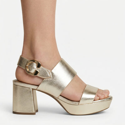 Stone Suede Platform Sandals