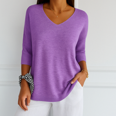 Lightweight Knit V Neck Sweater